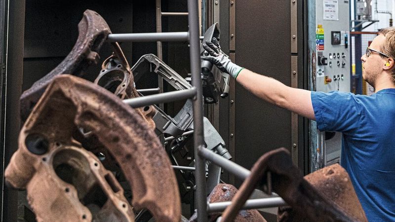 Etwa 50.000 Altprodukte wie die zu sehenden Bremssättel hat Knorr Bremse in seinem tschechischen Werk 2019 aufbereitet und dem Markt wieder zugeführt.