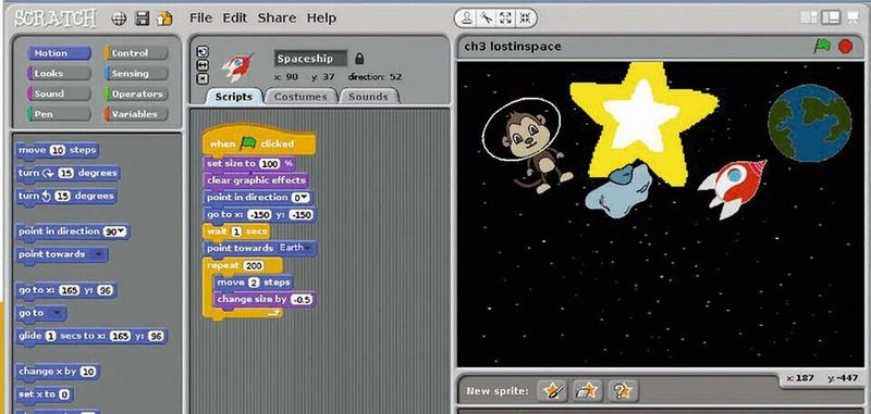 Scratch: Die Programmiersprache für Kinder ist etwa Teil des Raspberry OS.