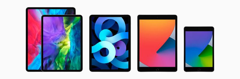 Das iPad Air (2. v. l.) kommt mit einem schnellen Prozessor.
