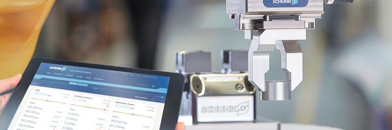 Intelligente Greifer vermessen, identifizieren und überwachen Bauteile sowie den laufenden Produktionsprozess und unterstützen mit diesen Daten Condition-Monitoring-Systeme.