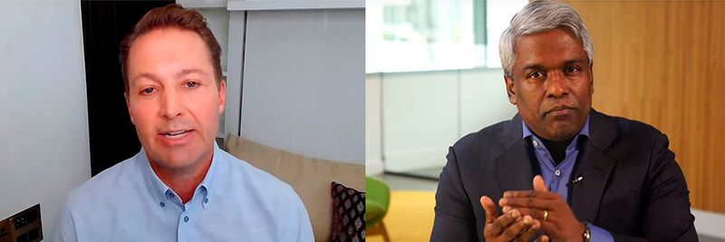 CEO Thomas Kurian (rechts) und EMEA-Chef Chris Ciauri von Google Cloud berichten gemeinsam „on air“ über Strategien, neue Kunden und Partnervalue.
