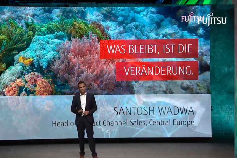 Santosh Wadwa, Head of Channel Sales bei Fujitsu, hielt die Keynote auf dem virtuellen Partnertag.