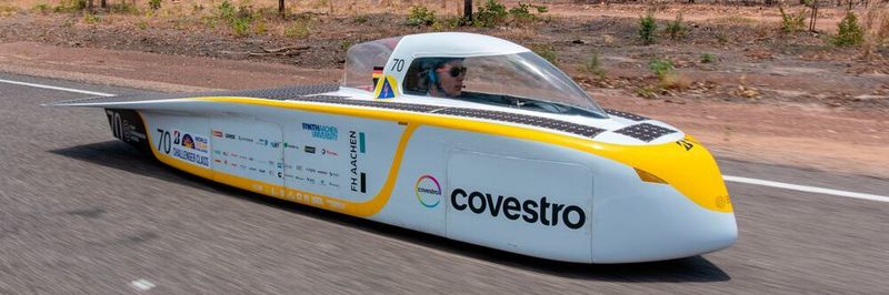Kämpft sich mit der Kraft der Sonne durch das australische Outback: der Sonnenwagen 1 des Teams Sonnenwagen Aachen.