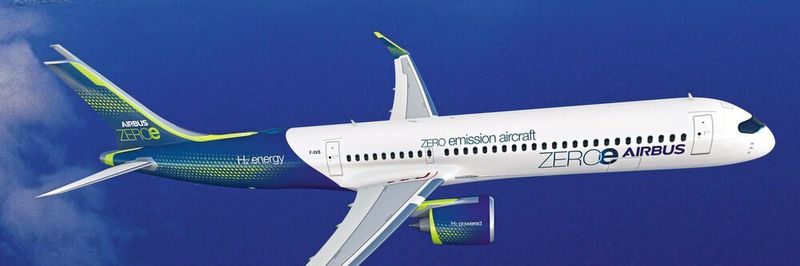 Wasserstoff steht kurz vor dem Abheben, glaubt auch Airbus: Das Konzept Zero-e soll einen typischen Widebody-Verkehrsjet mit über 2000 Meilen Reichweite beflügeln. Für den Antrieb sorgt ein Wasserstofftank im Rumpfheck und modifizierte Mantelstrom-Strahltriebwerke.