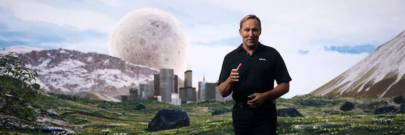 CEO Doug Merritt stand während seiner Keynote zur Splunk .conf 2020 in einer virtuellen Landschaft.