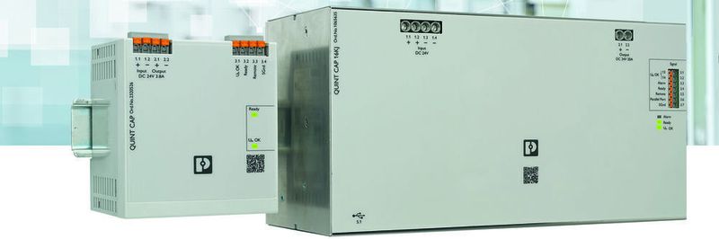 Bild 1: Ausfallsicher in die Industrie 4.0: Mit dem Puffermodul Quint 4 CAP wird die Anlagenverfügbarkeit weiter erhöht.