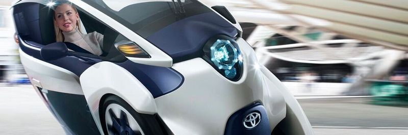 Toyota’s three-wheeler EV iRoad concept.