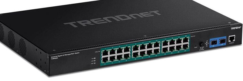 Der Trendnet TI-RP262i besitzt ein für hohe Vibrations- und Schockfestigkeit ausgelegtes Metallgehäuse der Schutzart IP30.