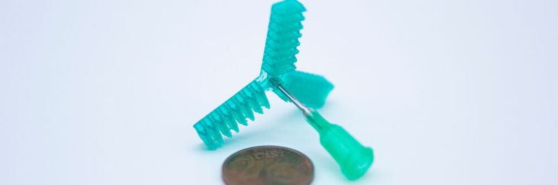Der winzige Soft-Gripper wurde 3D-gedruckt.