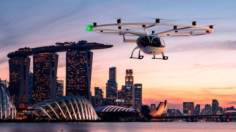 Volocopter will schon bald in Singapur einen Flugtaxi-Dienst anbieten.