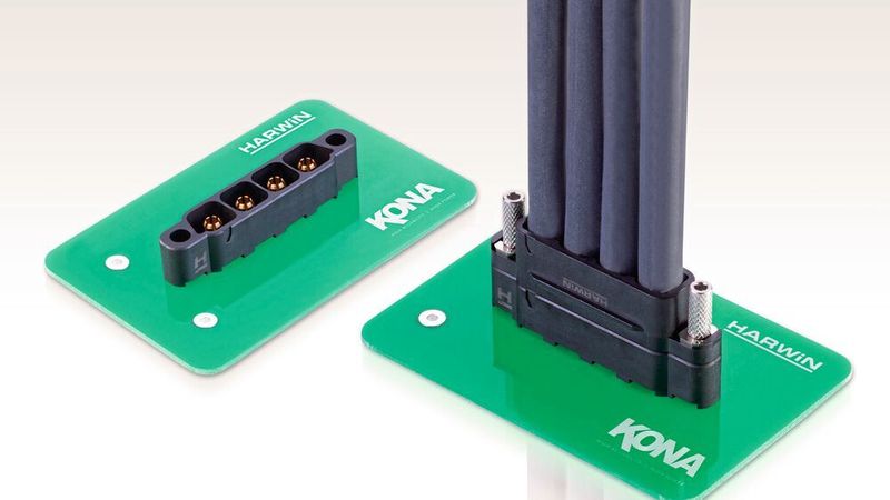 Leistungssteckverbinder: Harwins leistungsfähigster Steckverbinder ist die Kona-Reihe mit einer Strombelastbarkeit pro Kontakt von 60 A.