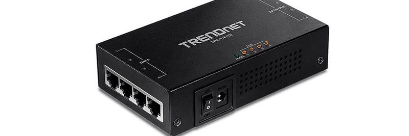 Der Trendnet TPE-147GI liefert bis zu 30 Watt Leistung an vier PoE- oder PoE+-Geräte.
