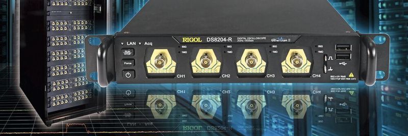 Das Flaggschiff-Oszilloskop DS8000-R für eine Rackmountinstallation bietet bis zu maximal 512 analoge synchronisierte Eingangskanäle.