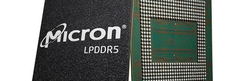 Schnell unf sparsam: Bereits 2020 hatte Micron LPDDR5-DRAM-Chips ausgeliefert. Die nächsten Genertionen der Chips fertigt das Unternehmen im optimierten Verfahren mit 1α-Prozessknoten.