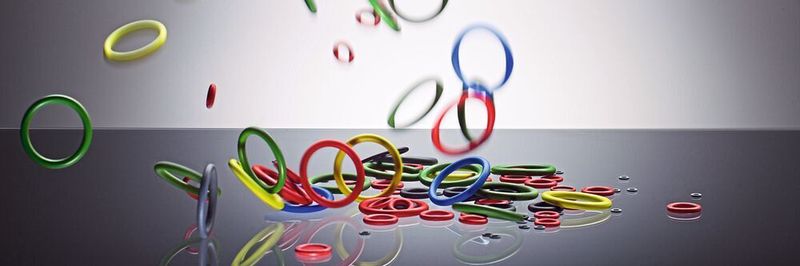 Massgeschneiderte Lösungen auf Bauteilen: O-Ringe aus Elastomer mit Gleitlack.