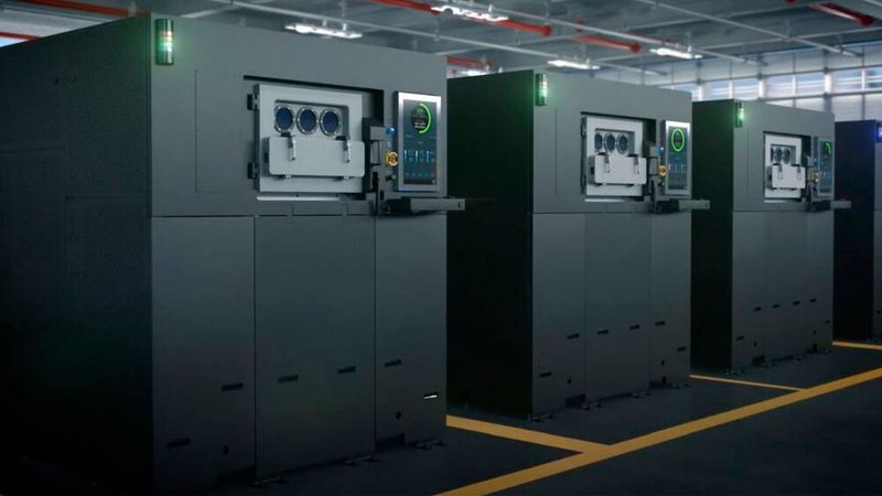 Die SLM-Maschinen Sapphire von Velo 3D ermöglichen ein stützstrukturfreies Drucken von Metallbauteilen.