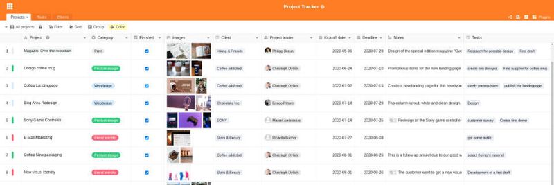 Neugierige können die Möglichkeiten der flexiblen Tabellen kostenlos ausprobieren und beispielsweise als Project Tracker weiternutzen.