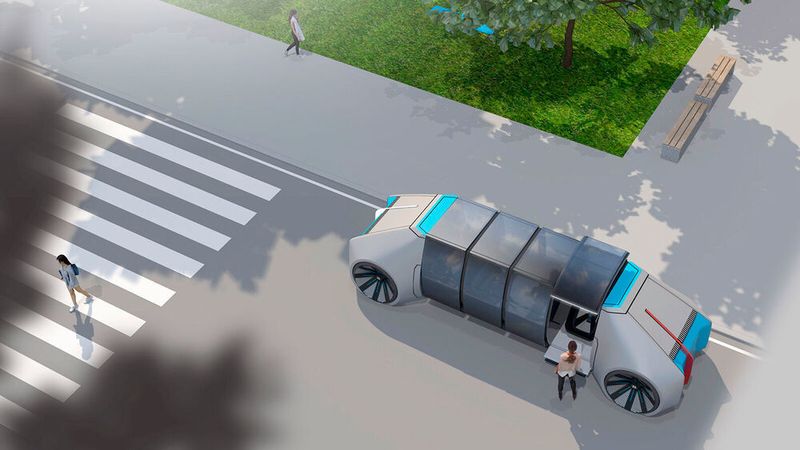 Das „Coup-e“ von Paul Anker ist modular aufgebaut. Fahrgäste können sich das Shuttle in verschiedenen Konfigurationen bestellen.