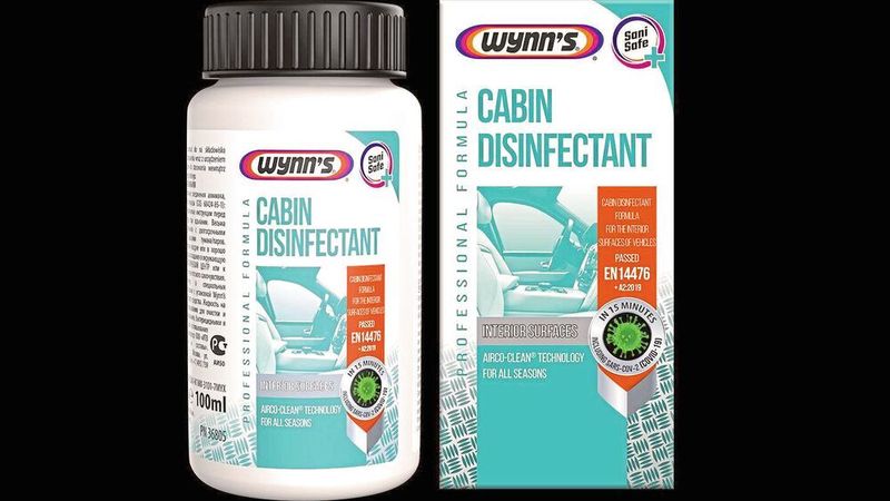Das neue „Cabin Disinfectant“ von Wynns desinfiziert Oberflächen von Kfz-Innenräumen und reinigt sie von mikrobiellen Verschmutzungen, Viren und Bakterien.