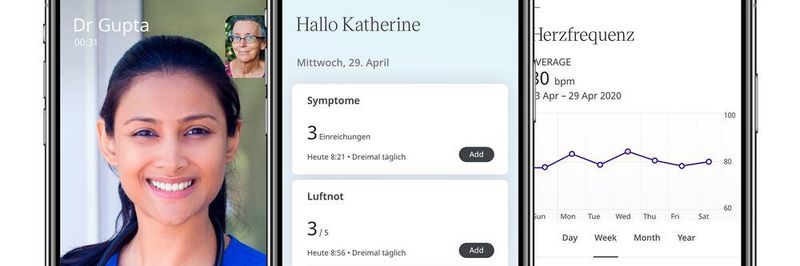 Mit der Huma-App können Covid-19-Patienten auch zu Hause betreut werden.