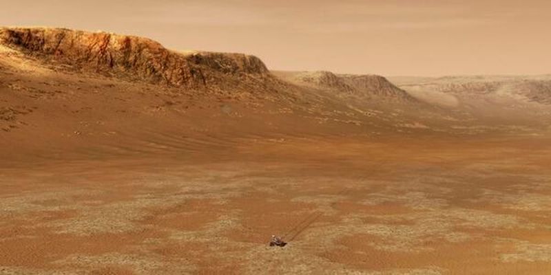 In dem 45 km großen Jezero-Krater auf dem Mars sollen Tonmineralien vorkommen, die für den Bau einer Mars-Siedlung genutzt werden könnte.