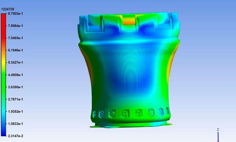 Ansys Additive sagt den nach dem Druck validierten Verzug voraus.