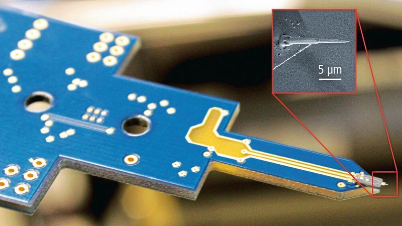 Rasterkraftmikroskopie vereinfacht: Das Prinzip des von Dr. Michael Ruppert (Universität Newcastle / Australien) entwickelten aktiven On-Chip-Cantilevers. Der integrierte Ansatz hat das Potenzial, die Kosten und die Komplexität des Rasterkraftmikroskops deutlich zu reduzieren und seine Anwendungsmöglichkeiten zu erweitern.