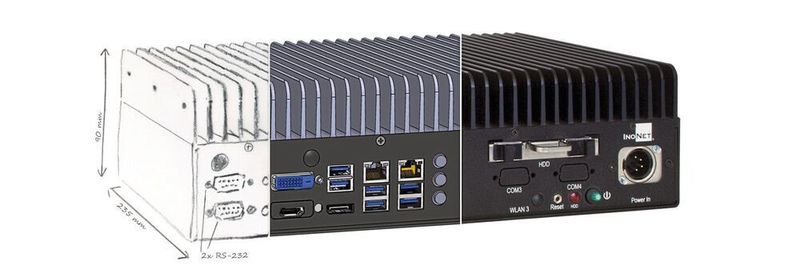 Test-Plattform: Automotive-OEMs können mit dem von InoNet entwickelten Industrie-PC auf AMD-Grundlage alle relevanten Schnittstellen anschließen und verarbeiten.