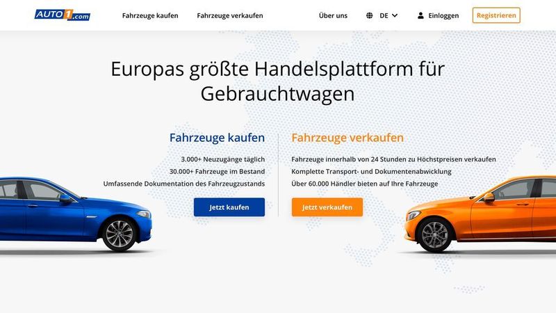 So sieht die Startseite von Auto1.com nach dem Relaunch aus.