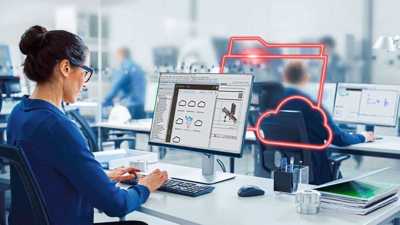 Die neue Lösung Eplan E-Manage vereinfacht die projektübergreifende Kollaboration: Damit können Eplan-Projekte einfach in die sichere Cloud-Umgebung E-Pulse geladen, dort bearbeitet und sicher geteilt werden.