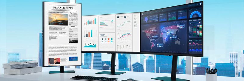 Der 27-Zöller S8U mit 4K-Auflösung und USB-C ist nur einer von zehn neuen Büro-Monitoren, die Samsung ankündigt. Allen gemeinsam ist ein fast rahmenloses Design mit einem schlanken Metallfuß.