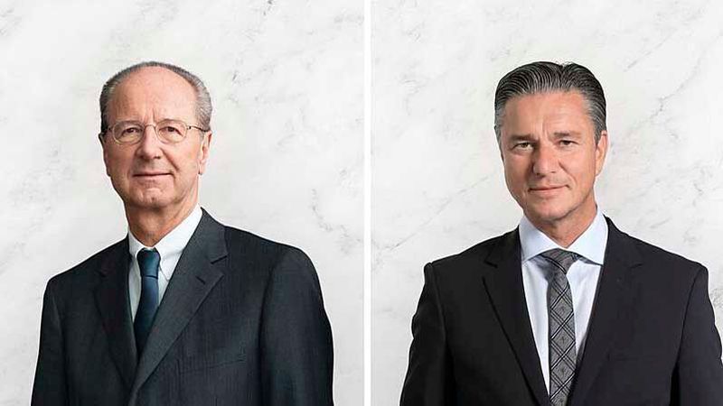 Können sich wieder über positive Zahlen freuen: (v.li.) der Vorstandsvorsitzende der Porsche SE, Hans Dieter Pötsch, und Beteiligungsvorstand Lutz Meschke.