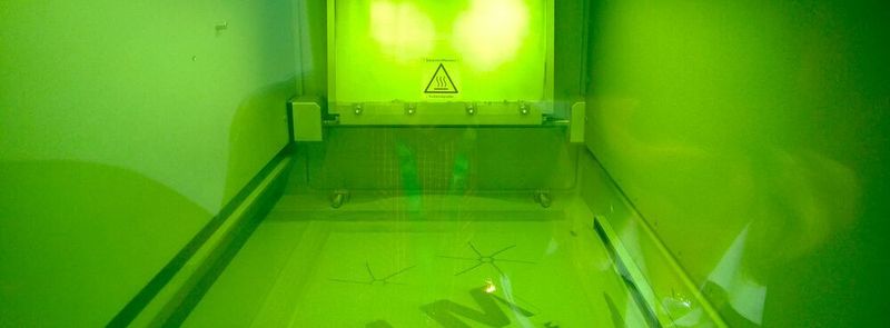 Blick in die Baukammer einer Laserschmelzanlage