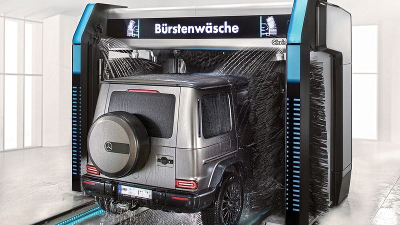 Die neue Waschanlagen-Generation Vega von Christ arbeitet mit niedriger Geräuschemission bei zugleich hoher Durchsatzleistung.