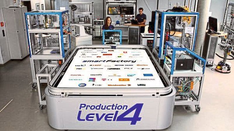 Smart Factory: 22 Unternehmen und Forschungseinrichtungen arbeiten am Demonstrator für Production Level 4 (Smarte Fabrik) mit.