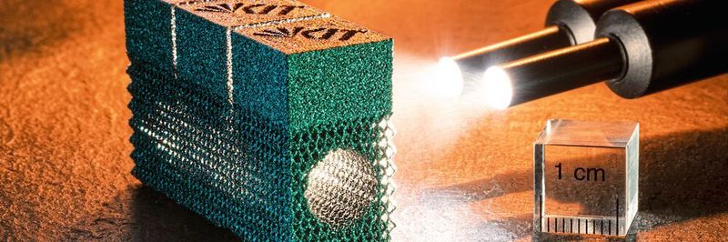Das Bauteil aus Wolfram wurde im 3D-Druck mit dem Verfahren des Elektronenstrahlschmelzens hergestellt.