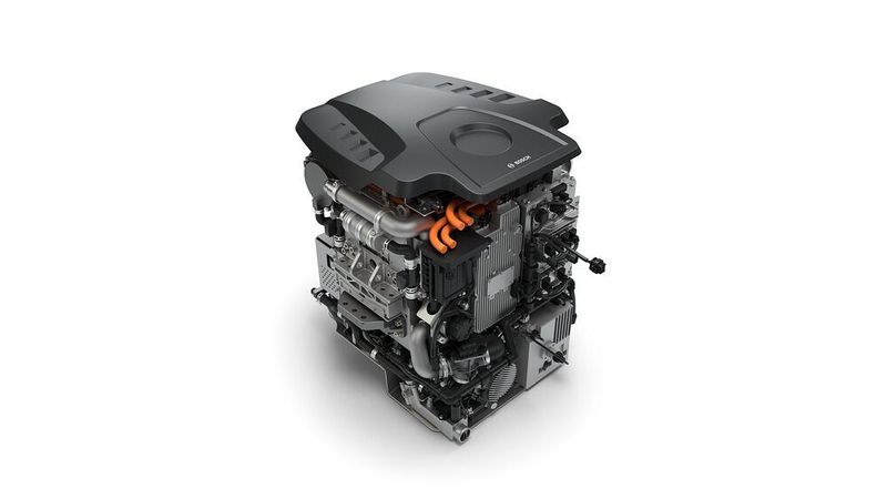 Sieht fast wie ein Motor aus: Brennstoffzellen-Stack von Bosch.
