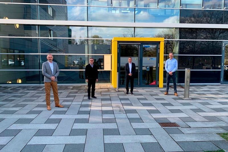 Vlnr: Markus Beckmann, Prof. Thomas Gries, Michael Effing, Christoph Greb.