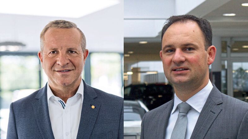 ZDK-Vizepräsident Thomas Peckruhn (l.) und Mehrmarkenhändler Andreas Peter sprechen auf den Autovertriebstagen 2021 über die Zukunft des Automobilvertriebs.