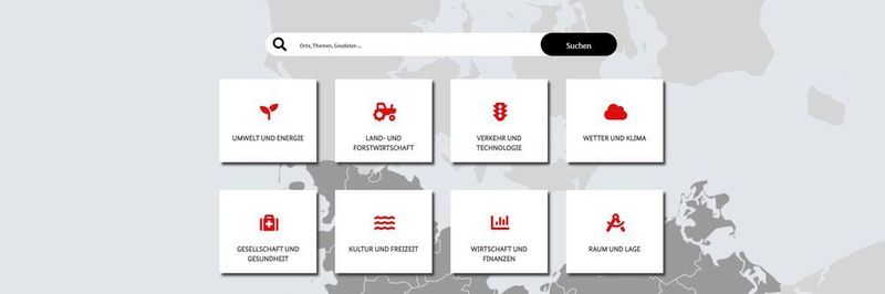 Das Geoportal bietet Daten aus verschiedenen Fachbereichen an