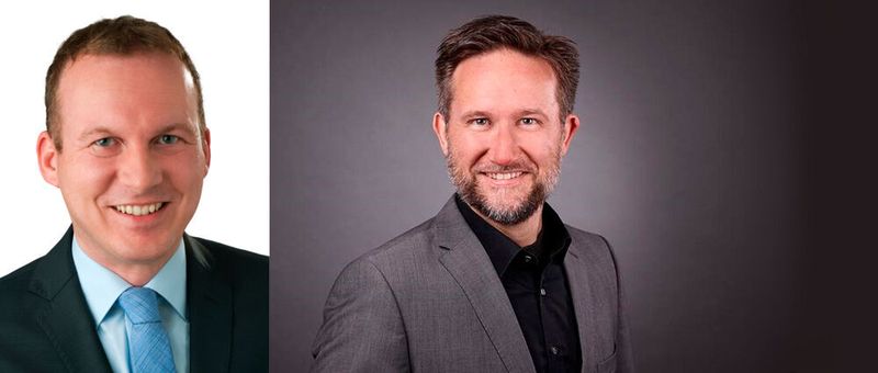 Sascha Odenthal (l.) ist neuer Gesamtvertriebsleiter bei Acmeo. Volker Röhrbein verantwortet den Sales-Bereich Managed Services und Systemhaus-Software.