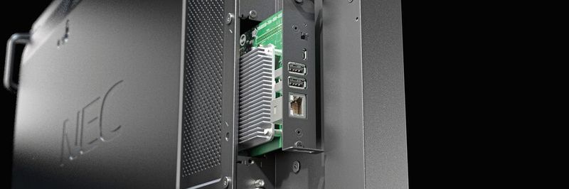 NEC-Display mit NEC Media Player: Herz des Geräts ist ein Raspberry Pi Compute Module 4.