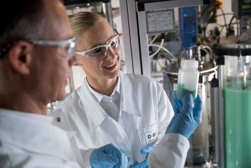 Forschung an Hochleistungs-Batteriematerialien im BASF-Labor in Ludwigshafen.