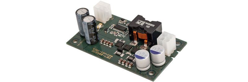 Kombinierte DC-Hoch-/Tiefsetzsteller mit 110 W Leistung und Betrieb bis 50 °C ohne Kühlung und ohne Derating. Die Baureihe DCBBxx-110 von Elec-Con ist nicht größer als eine halbe Packung Papiertaschentücher.