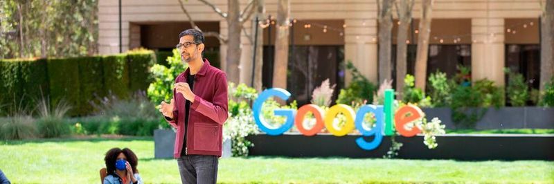 CEO Sundar Pichai stellte am ersten Tag der Entwicklerkonferenz Google I/O die KI-Projekte Lamda und Starline vor.