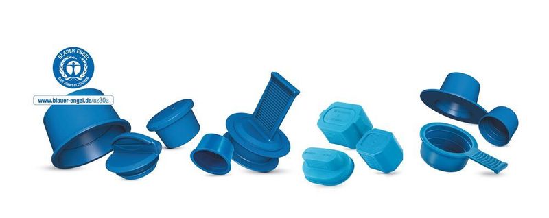 Die Schutzelemente von Pöppelmann Kapsto aus PCR-Polyethylen (PCR-PE) und PCR-Polypropylen (PCR-PP) besitzen das Umweltzeichen „Blauer Engel“.
