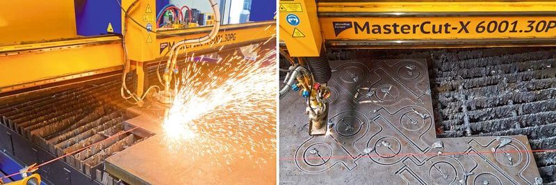 Flexibel: Dicke Bleche schneidet die CNC-Schneidmaschine mit dem integrierten Autogenbrenner.