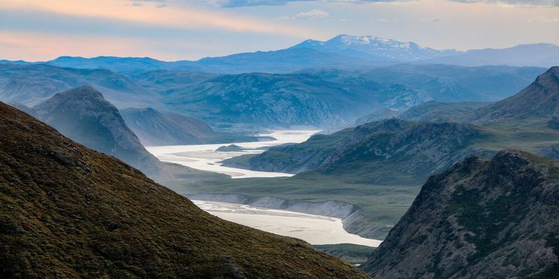 Der Isotorq-Fluss Grönland mit Schmelzwasser des Isunnguata-Sermia-Gletschers