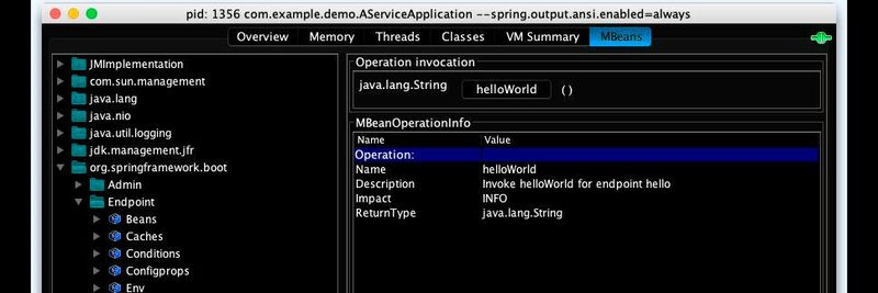 Zugriff auf den Spring Boot Actuator mit der JMX-Konsole.