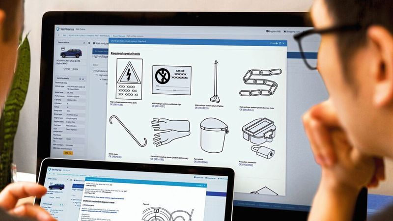 Die Daten- und Informationsplattform Tec-RMI unterstützt Werkstätten mit entsprechenden Reparaturanleitungen für ein sicheres und korrektes Arbeiten an Elektro- und Hybridfahrzeugen.